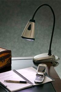 New Clip on Portable Desk Lamp Battery Powered Cordless Task Light