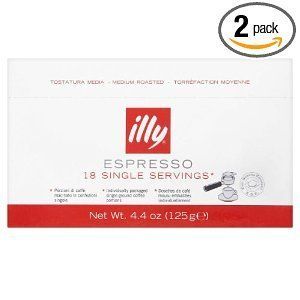 Illy Caffe Espresso Medium Roast Coffee Red Band 18 Count Serving