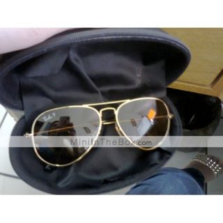 Óculos de Sol com Lente de Resina UV400 (Armação Dourada, Lente