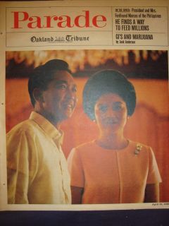  PARADE MAGAZINE FERDIAND & IMELDA MARCOS OLDS CHEVROLET APRIL 21 1968