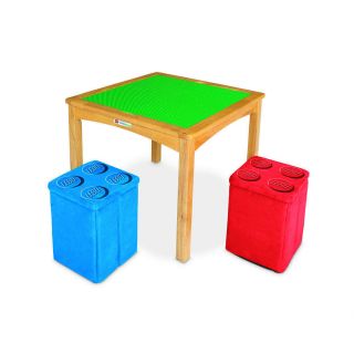 Imaginarium Lego Activity Table with Ottomans Natural