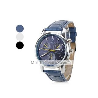 Men’s Casual PU Leather Analog Quartz Wrist Watch (Assorted Colors)
