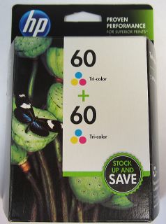 HP Ink Cartridges 60 Tri Color Brand New October 2014