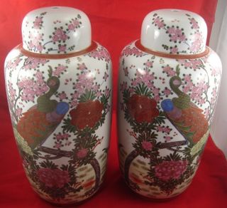  JAPANESE PORCELAIN TEMPLE IMARI LAMP READY JAR SET Hand Painted Floral