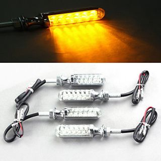 USD $ 44.79   Amber 12 LED Motorcycle Turn Signals with Chrome Plated
