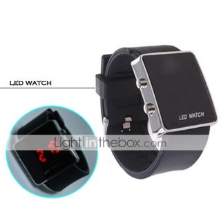 USD $ 6.22   Silicone Band LED Fashion Wrist Watch   Black (1*CR2016