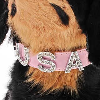 USD $ 10.69   Adjustable Rhinestone USA Style Collar for Dogs (Neck