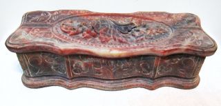  Incolay Stone Jewelry Box Grape Pattern Decorative Trinket Box