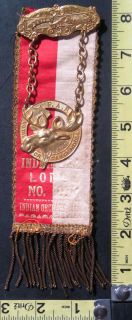  / Vintage Loyal Order of Moose P.A.P. Indian Leap Lodge Ribbon Badge