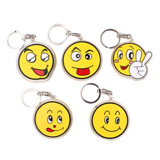 USD $ 2.39   Smiling Faces Shaped Keychain with Plastic Material