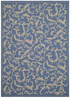 Floral Indoor Outdoor Area Rug New Carpet 4 5 x 7 Blue Woven