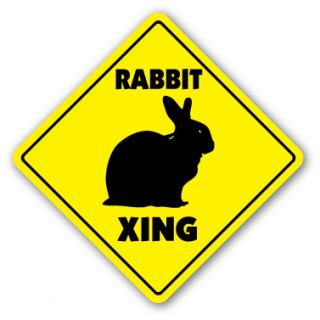 Rabbit Crossing Sign Bunny Xing Cage Pet Lover Gift Hare Hutch Breed