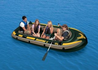 Intex Inflatable Boat Seahawk 4 Set with Oars Pump New in Box