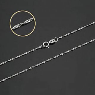 USD $ 12.49   40cm 925 Sterling Silver Platinum Plated Necklace,