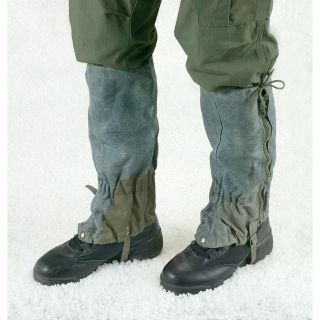 Swiss Side Zip Wool Gaiters Gaitors Snow Hiking Camping Used OD Grey