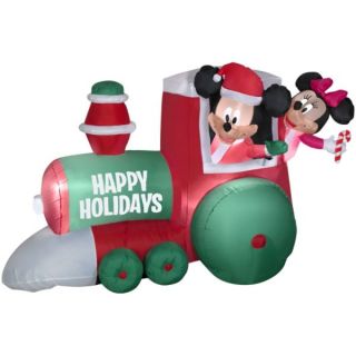 Mickey and Minnie Mouse Train Christmas Inflatable New