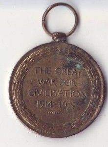 WWI Victory Medal to B Ingham w RID R West Riding Regiment
