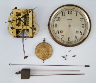 Ingraham Treasure Island Banjo Clock Brass Works Face