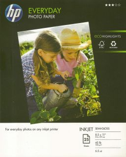 HP Everyday Semi Gloss~~8.5 x 11 Photo Paper~50ct~NO~LOGO~ON~BACK~NEW