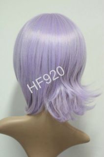 Un Go Inga Brack Short Anime Cosplay Wig Party Hair Light Purple