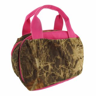 Camouflage Print Insulated Cooler Lunch Tote Pink Trim