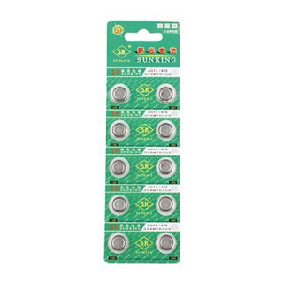 AG13 A76 1.55V High Capacity Alkaline Button Cell Batteries (10 pack