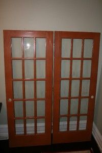 Two Solid Wood Interior French Doors 15 Lite 30x 80