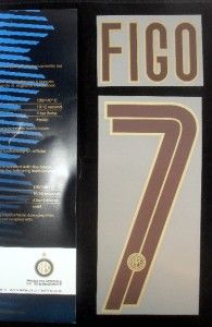 Inter Milan Figo 7 Centenary 2008 09 Football Shirt Name Set Away