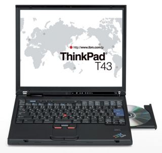 IBM ThinkPad T43 Penium 1 6 GHz 512MB 40GB 14 1 in XGA 8x DVD WiFi XP