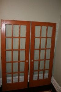 Two Solid Wood Interior French Doors 15 Lite 30x 80