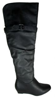  Motorcycle Riding Flat Boot Black Knee High Thigh Iona 20