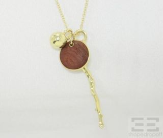 IPPOLITA 18K Yellow Gold Twig Wood Charm Necklace