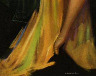 Antique Irene Patten 1930s Pin Up Print Sensual Art Deco Golden Girl