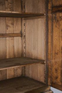 Oak Paneled Door Antique Style English Linen Press Armoire TV Cabinet