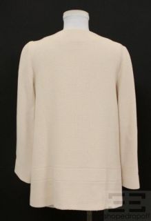 Iro Cream Wool Basketweave Collarless Jacket Size 0
