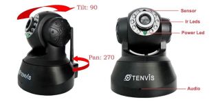 Tenvis Genuine Black Wireless Security IP Camera Baby/Pet/Home Moniter