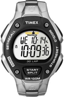 Timex Mens Ironman Triathlon Watch 100 Meter WR Metal Indiglo T5H971
