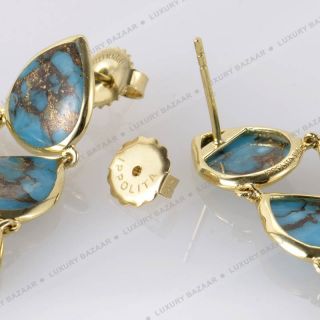 IPPOLITA Gold and Bronze Turquoise Cascade Earrings