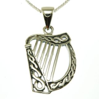  Pendant Solid Sterling Silver Irish Jewelry w Box Chain PN487