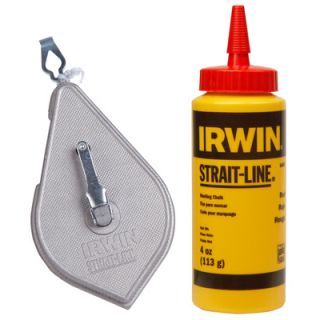 Irwin 64498 Strait Line Metal Case Reel and Chalk Combo Red
