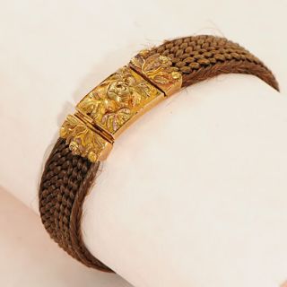 Victorian 18 Carat Gold Mourning Hair Bracelet C1870