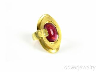 Italian 11 00 Carat Pink Tourmaline 14k Gold Wide Ring