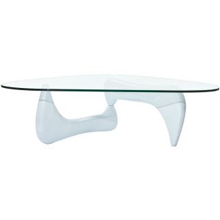 Isamu Noguchi Coffee Table with 1 2 Thick Glass Top in White