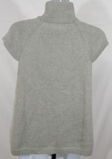 New IZOD Womens Cap Sleeve Cable Knit Sweater Gray Sz S