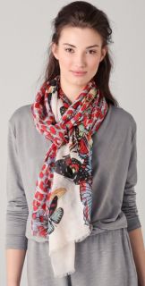 we are owls Leopard & Butterflies Cashmere Scarf