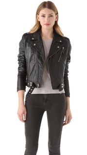 BLK DNM Cropped Leather Motorcycle Jacket