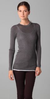 Vince Lurex Ribbed Crew Neck Sweater
