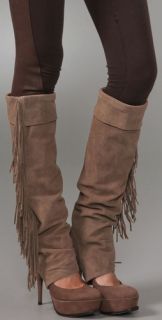 Haute Hippie Suede Spats With Fringe