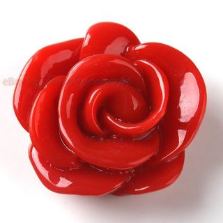 12 New Wholesale Resin Flatback Red Roses Stick on Bead Free P P