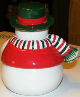 Floyd Essentials Porcelain Holiday Snowman Candy Treat Jar Canister